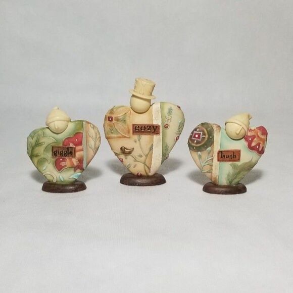 Enesco Other - Vintage Enesco Take Heart by Karen Hahn Figures "Giggle" "Cozy" "Laugh" 2007